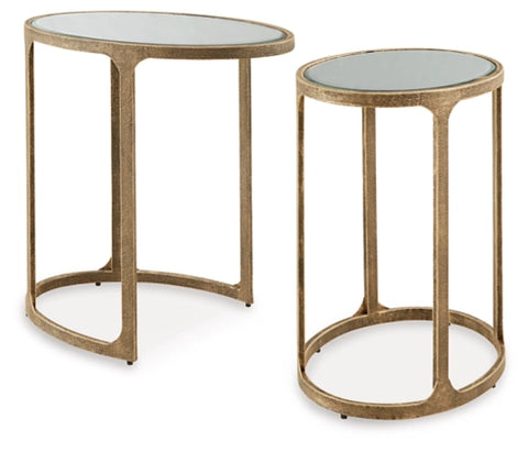 Irmaleigh Accent Table (Set of 2);Antique Gold Finish