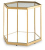 Veerwick Accent Cocktail Table;Gold finish