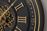 Dairton Wall Clock;Black/Gold Finish