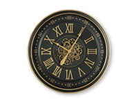 Dairton Wall Clock;Black/Gold Finish