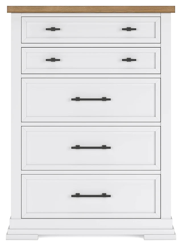 Ashbryn Queen Bedroom Set; White/Natural