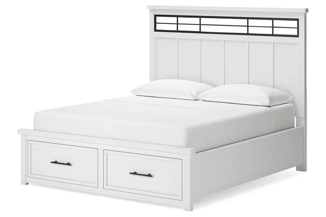 Ashbryn Queen Bedroom Set; White/Natural