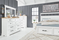 Ashbryn Queen Bedroom Set; White/Natural