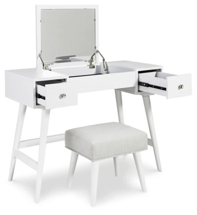 Thadamere Vanity/UPH Stool (2/CN);WHITE