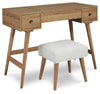 Thadamere Vanity/UPH Stool (2/CN);Light Brown(