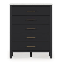 Fargenta Five Drawer Chest; Black/White
