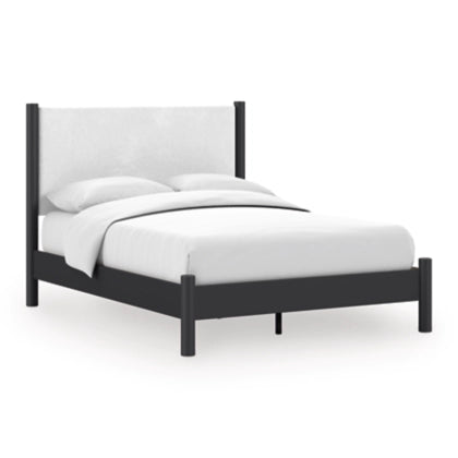 Fargenta King Panel Bed; Black/White