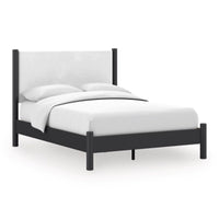Fargenta Queen Panel Bed; Black/White