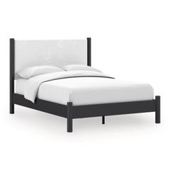 Fargenta Queen Panel Bed; Black/White