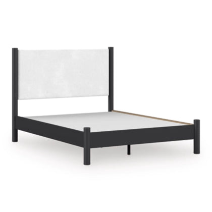 Fargenta Queen Panel Bed; Black/White