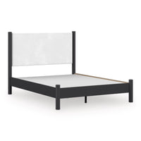 Fargenta Queen Panel Bed; Black/White