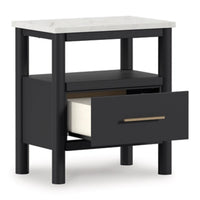 Fargenta One Drawer Night Stand; Black/White