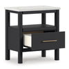 Fargenta One Drawer Night Stand; Black/White