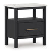 Fargenta One Drawer Night Stand; Black/White