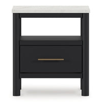Fargenta King Upholstered Panel Bed with Mirrored Dresser, Chest and Nightstand;BLACK/WHITE