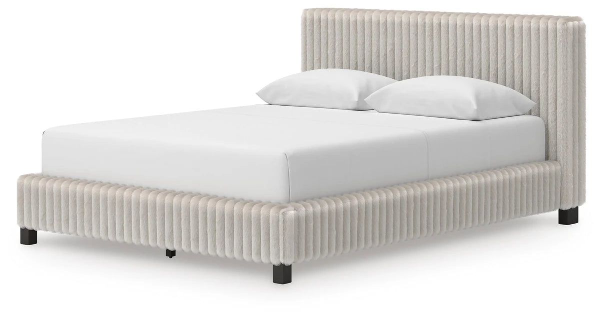 Birmonton Queen Upholstered Bed;Gray