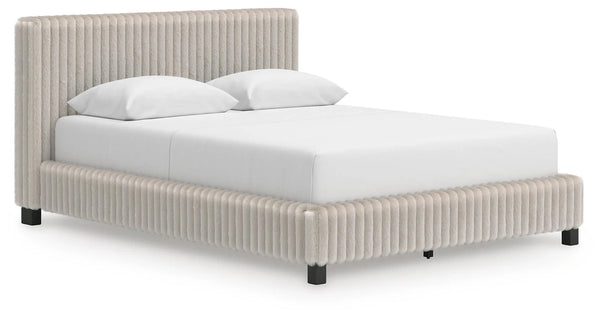 Birmonton Queen Upholstered Bed;Gray