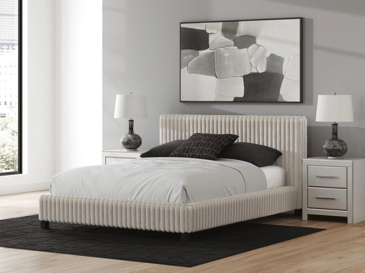 Birmonton Queen Upholstered Bed;Gray