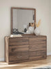 Hollinaze Dresser and Mirror;Walnut Mirror