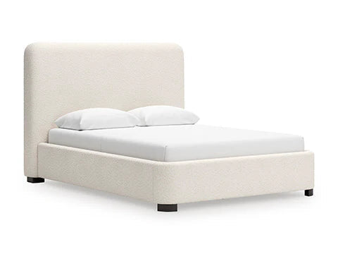 Whittgate Queen Upholstered Bed with Roll Slats;Beige