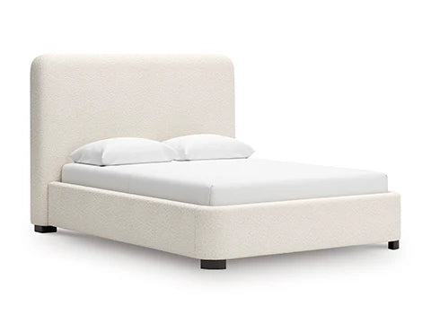 Whittgate Queen Upholstered Bed with Roll Slats;Beige