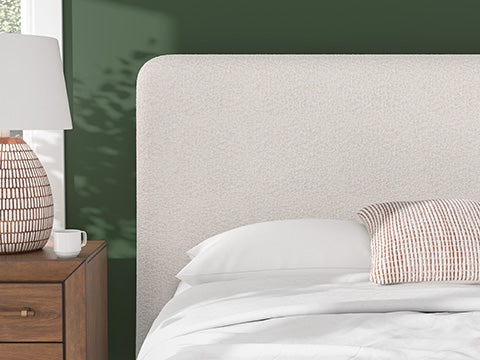 Whittgate Queen Upholstered Bed with Roll Slats;Beige