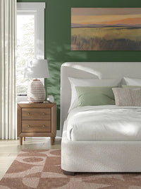 Whittgate Queen Upholstered Bed with Roll Slats;Beige