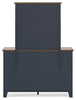 Landocken Dresser and Mirror;Brown/Blue