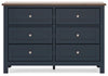 Landocken Dresser;Brown/Blue