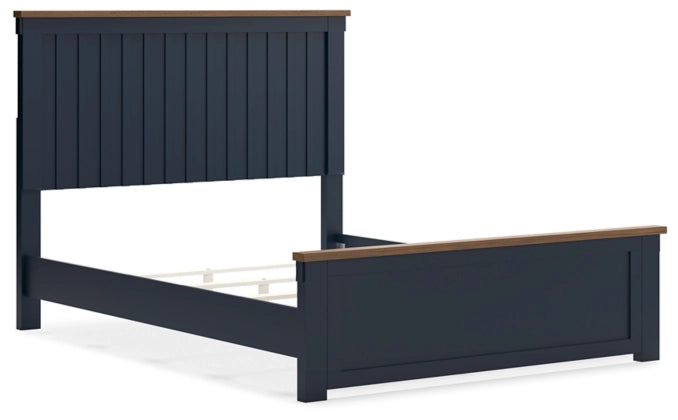 Landocken Queen Panel Bed;Brown/Blue