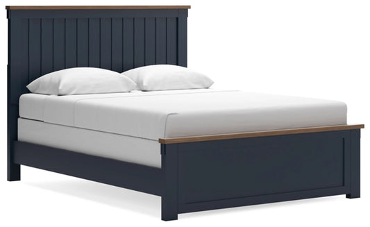 Landocken Queen Panel Bed;Brown/Blue