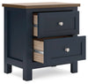 Landocken Two Drawer Night Stand;Brown/Blue