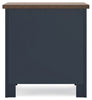 Landocken Two Drawer Night Stand;Brown/Blue