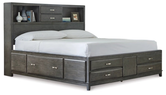 Caitbrook Queen Storage Bed;Gray