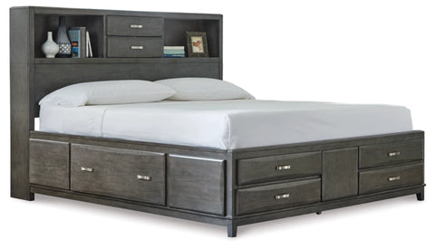 Caitbrook Queen Storage Bed;Gray