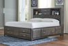 Caitbrook Queen Storage Bed;Gray