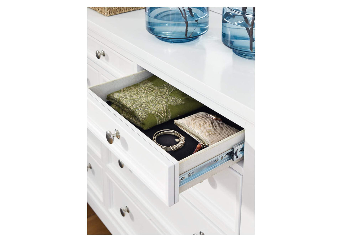Trulani Dresser and Mirror;White