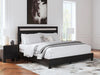 KING PANEL BED-KASTEINER;SOLID BLACK