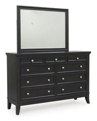 Bambori Dresser and Mirror; Dark Brown