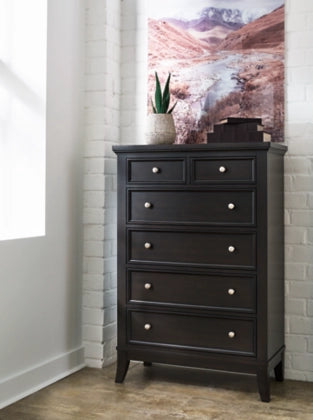 Bambori Six Drawer Dresser;Dark Brown