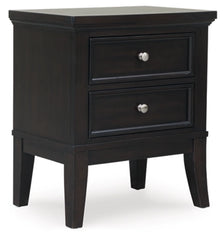 Bambori Two Drawer Night Stand; Dark Brown