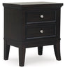 Bambori Two Drawer Night Stand; Dark Brown