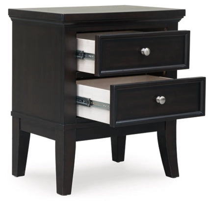 Bambori Two Drawer Night Stand; Dark Brown
