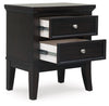 Bambori Two Drawer Night Stand; Dark Brown