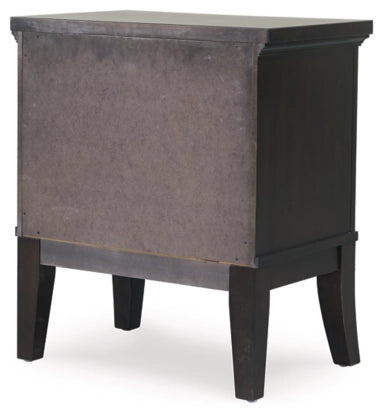 Bambori Two Drawer Night Stand; Dark Brown