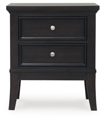Bambori Two Drawer Night Stand; Dark Brown