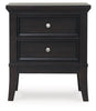 Bambori Two Drawer Night Stand; Dark Brown