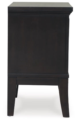 Bambori Two Drawer Night Stand; Dark Brown