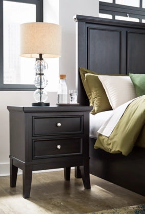 Bambori Two Drawer Night Stand; Dark Brown