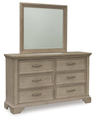 Vallardia Dresser and Mirror;Light Grayish Brown